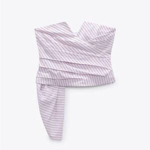 Zara Striped Strapless Top | size large | worn once